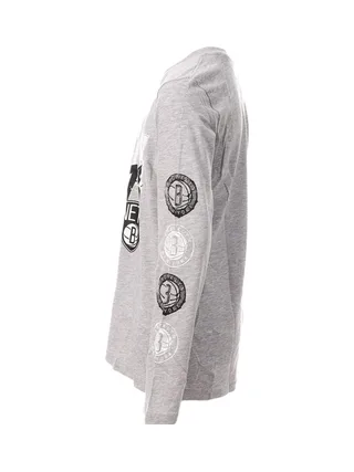 T-shirt Manches Longues Gris Garçon Busy NBA BROOKLYN NETS 3