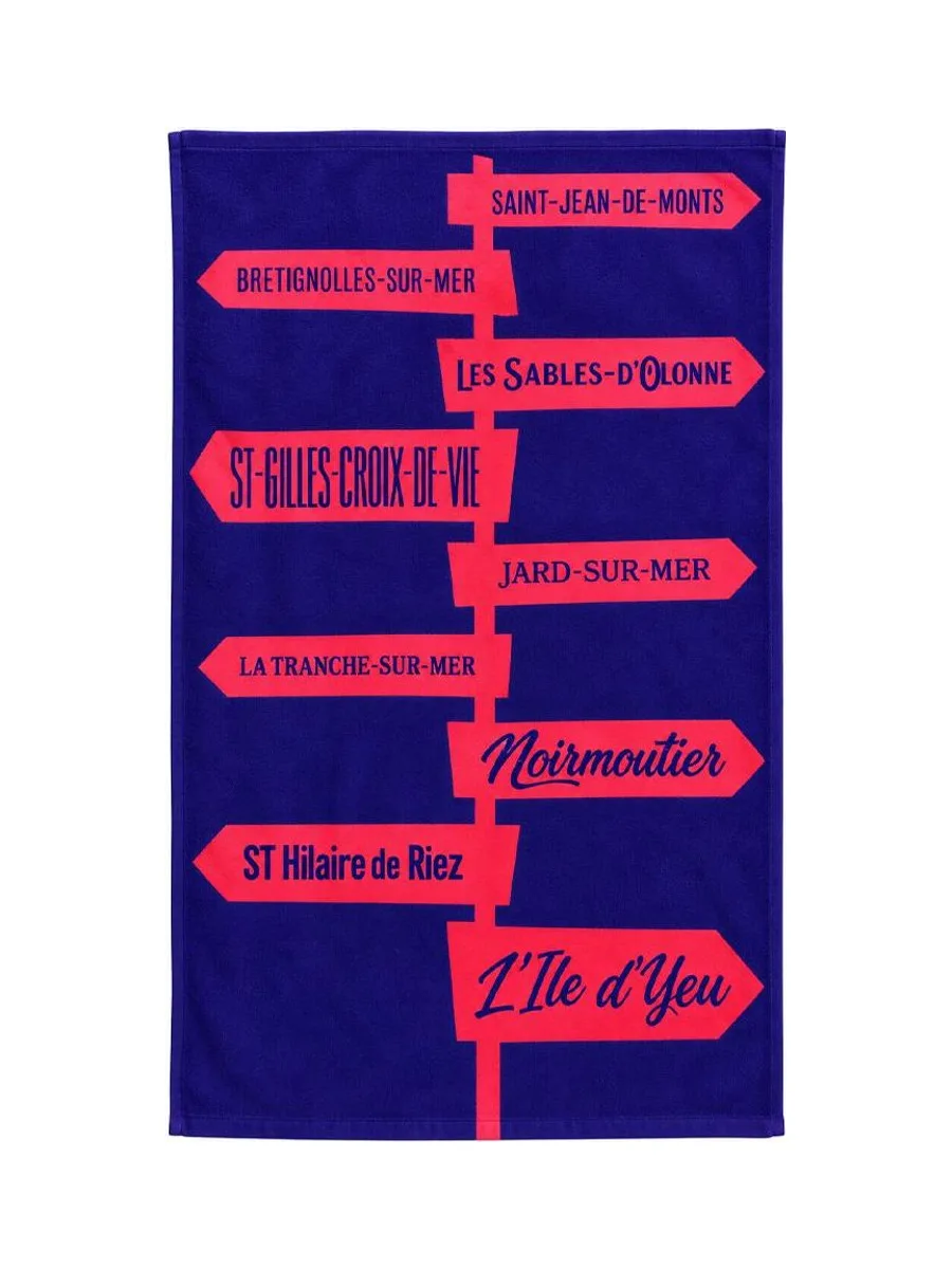 Serviette de plage Marine/Rouge 90x160 Vendee 2