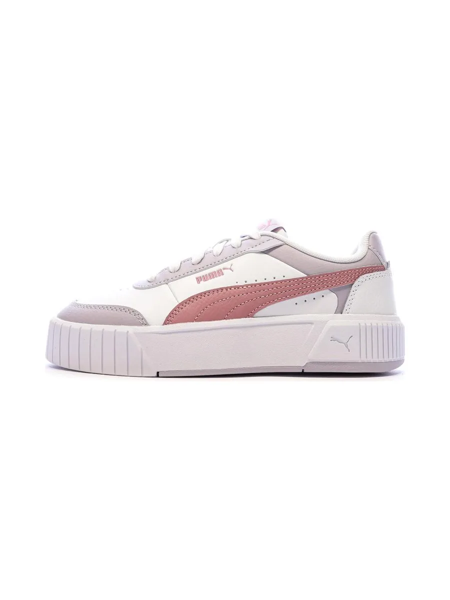 Baskets Blanches/Roses Fille Puma Carina Mia 1