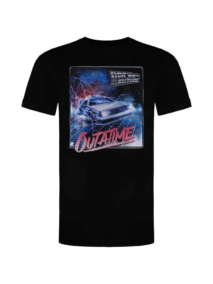 T-Shirt Noir Homme Back To The Future Outatime 2