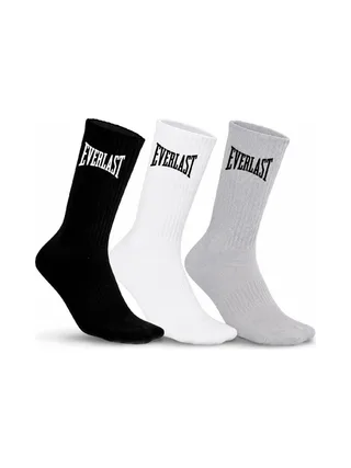Lot de 6 Paires de chaussettes Noires/Grises/Blanches Homme Everlast EL063 1