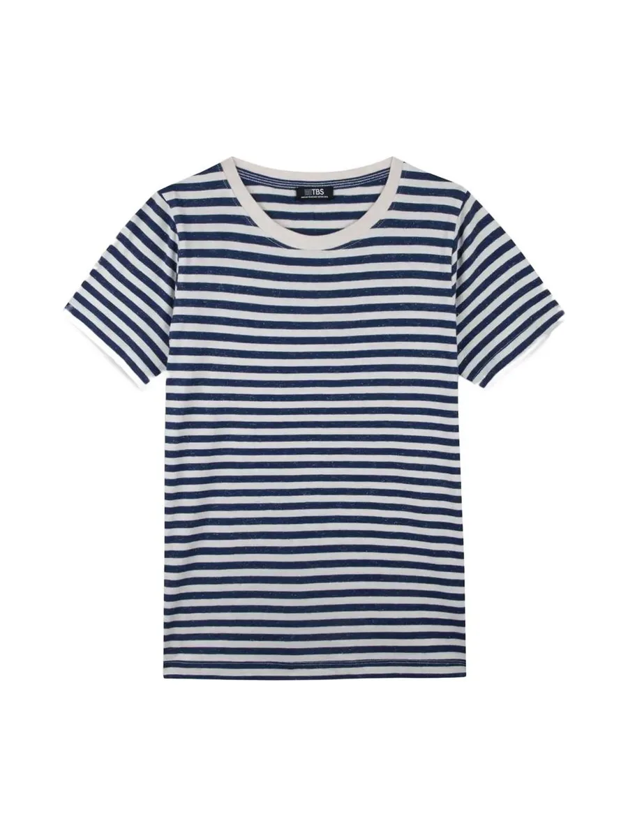 T-Shirt Marine/Blanc Femme TBS Encre 2