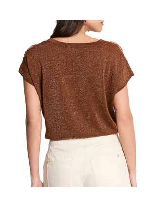 T-Shirt Marron/Doré Femme Morgan MRING 2