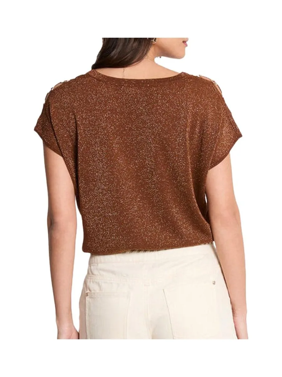 T-Shirt Marron/Doré Femme Morgan MRING 2