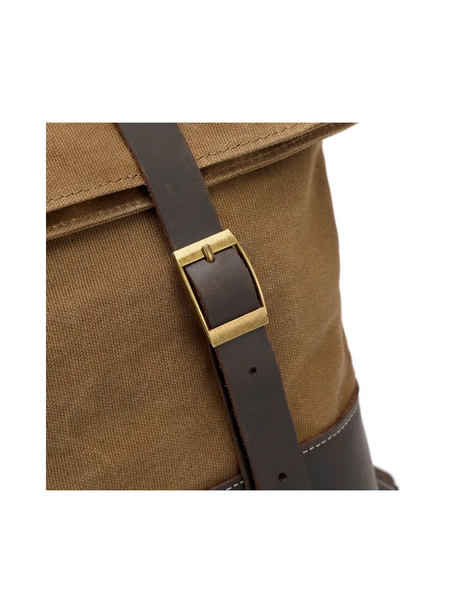 NES - Sac à dos en cuir véritable et toile enduite - Bleu 47