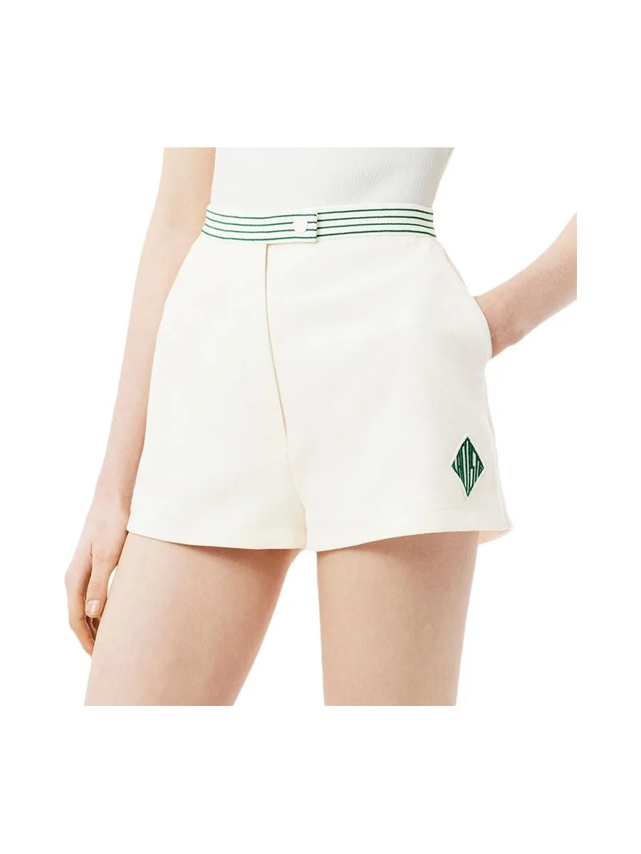 Short Blanc Femme Lacoste Runway Wool 3