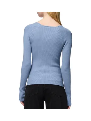 T-Shirt Manches Longues Bleu Femme Pieces Kalu 2