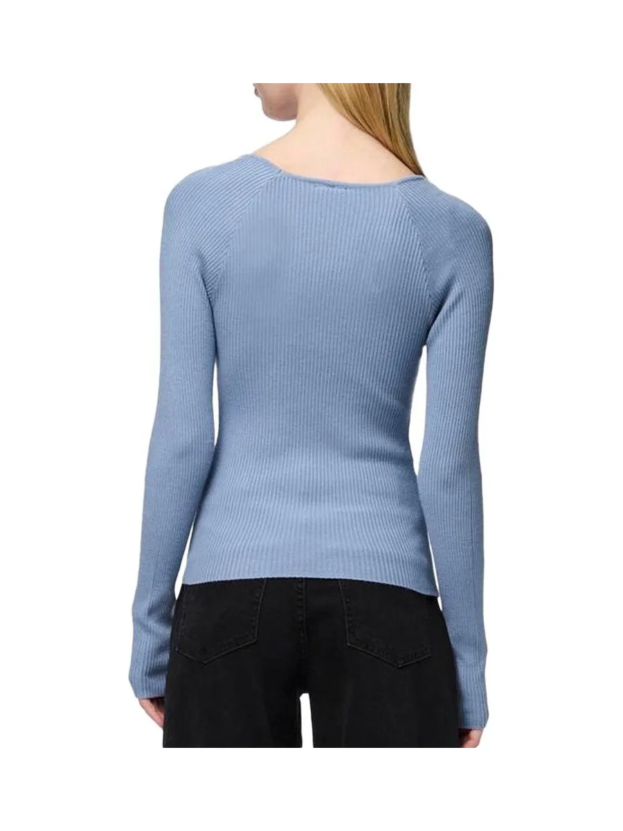 T-Shirt Manches Longues Bleu Femme Pieces Kalu 3