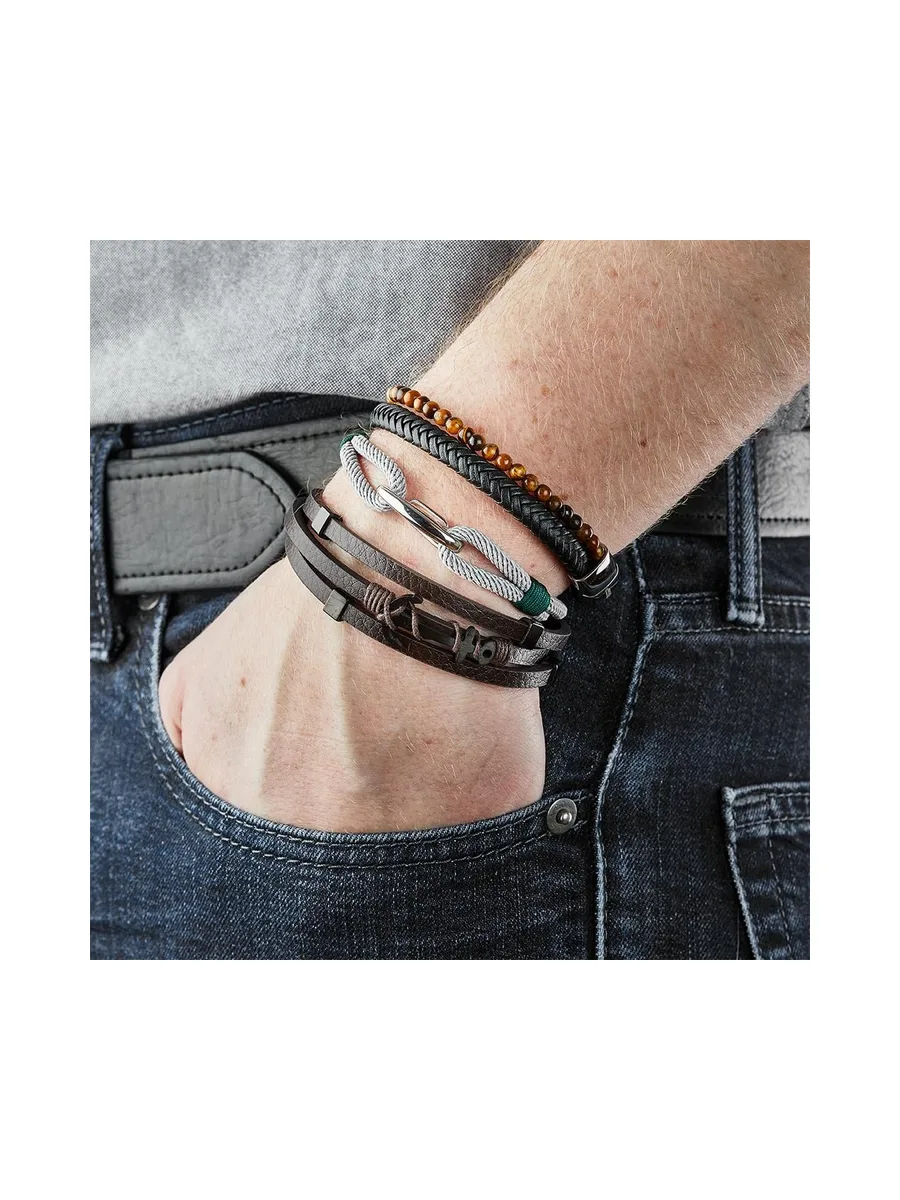 Bracelet Noir Geographical Norway Ancre 4