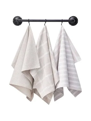 Lot De 3 Torchons Imprimé Taupe Today Towels 1