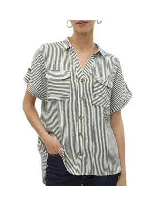 Chemise Blanche/Verte Femme Vero Moda Bumpy 10310139 1