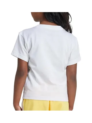 T-Shirt Blanc/Noir Fille Adidas Trefoil 2
