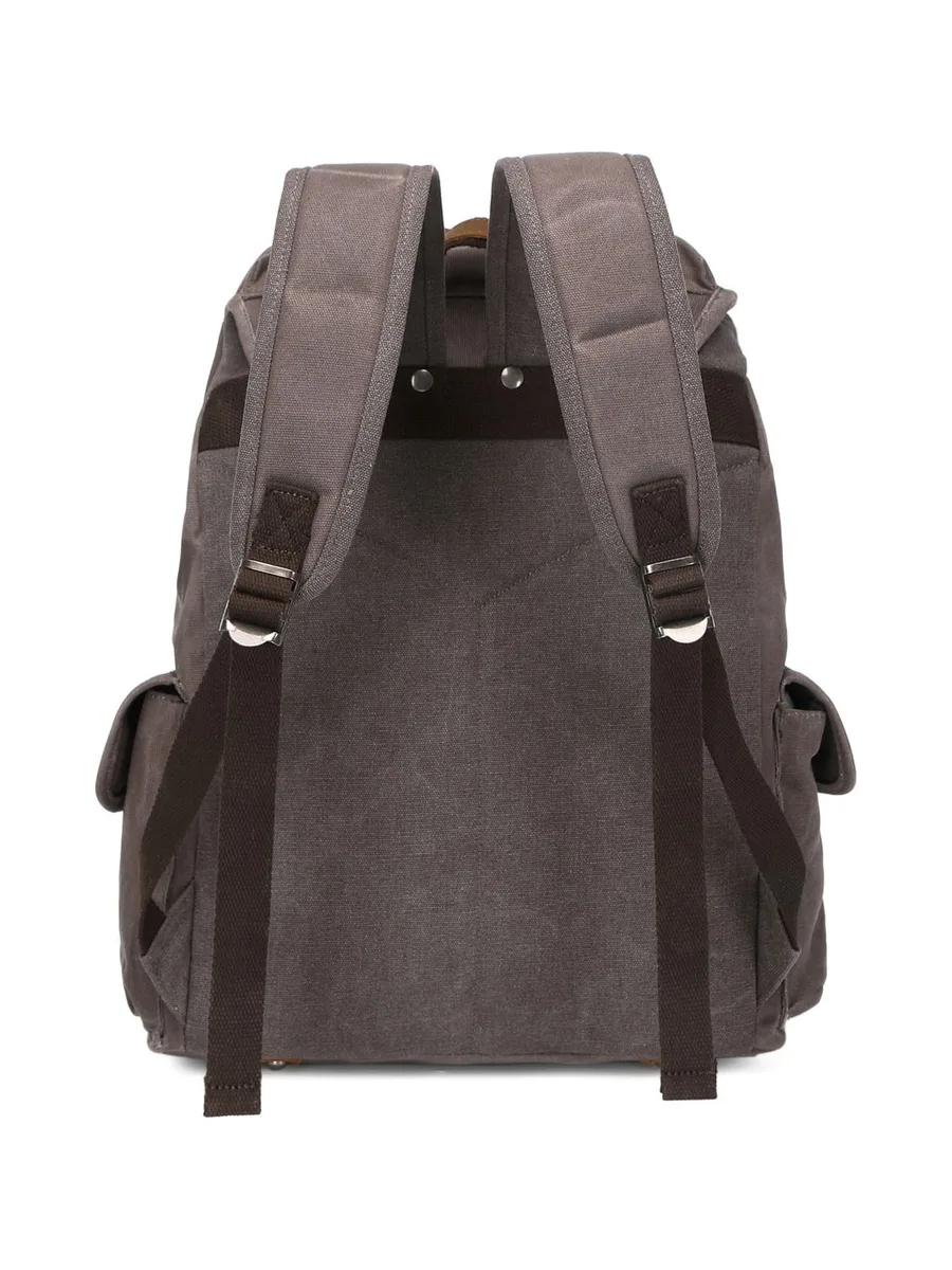BILL - Sac à dos en cuir véritable et toile enduite - Bleu 54
