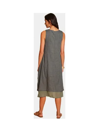 Robes doublé décontractées col v  S/M 3