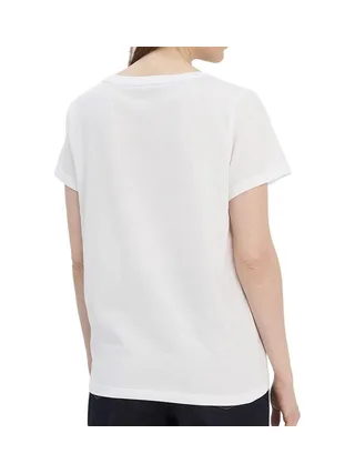 T-Shirt Blanc Femme Tommy Hilfiger Sleeve 2