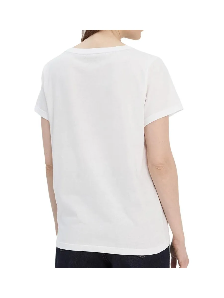T-Shirt Blanc Femme Tommy Hilfiger Sleeve 3
