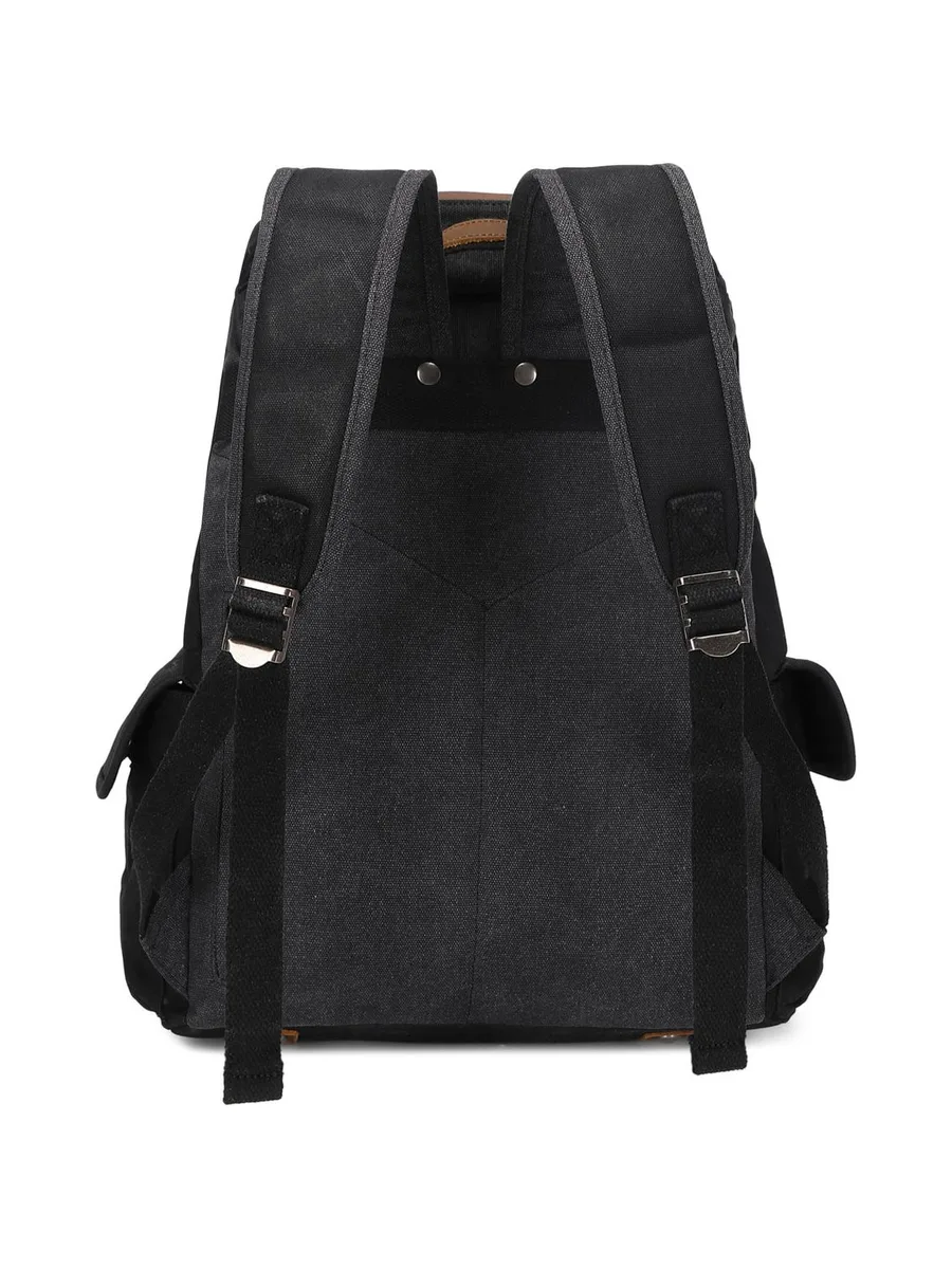 BILL - Sac à dos en cuir véritable et toile enduite - Bleu 62