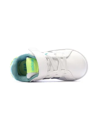 Baskets Blanc/Argent Enfant Adidas Grand Court 4