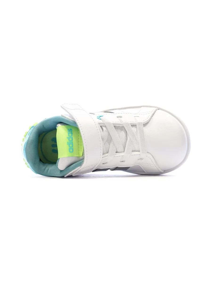 Baskets Blanc/Argent Enfant Adidas Grand Court 5