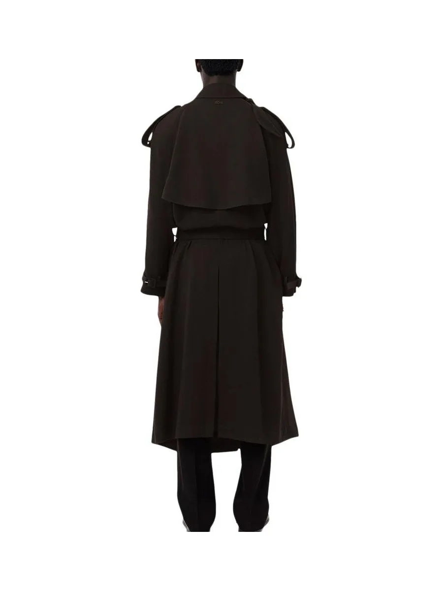 Trench-coat long Marron unisexe Lacoste Runway Wooll 3