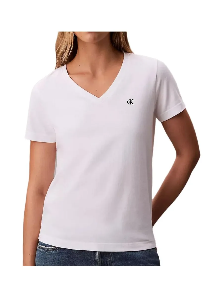 T-Shirt Blanc Femme Calvin Klein Jeans Archive LV047B205G 2