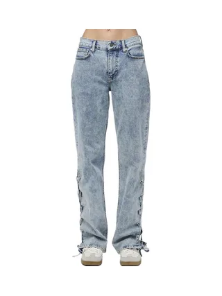Jean Droit Bleu Femme Pieces Fenda 1