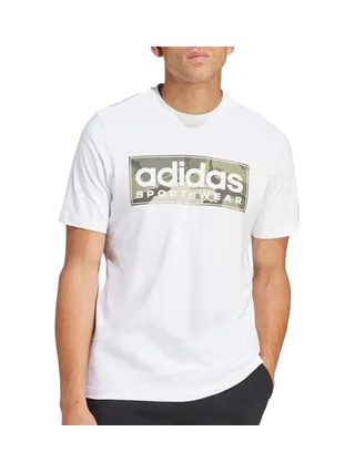 T-Shirt Blanc Homme Adidas Camo 1