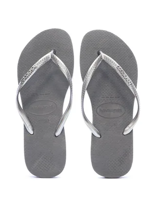 Tongs Gris Femme Havaianas Slim Logo Infradito 3