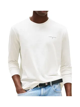 T-Shirt Manches Longues Blanc Homme Tommy Hilfiger Chest 1