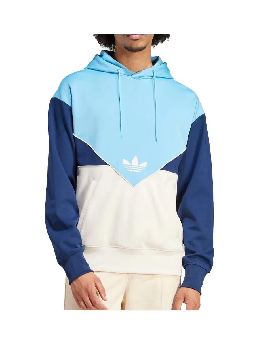 Sweat à Capuche Bleu/Beige Homme Adidas Poly 2