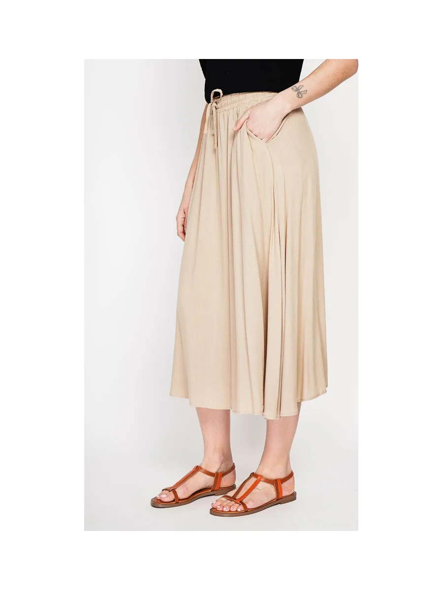 Jupe longue taille élastiquée poches latérale 8