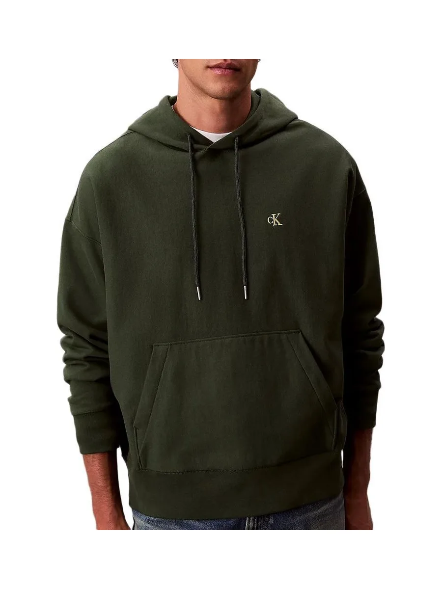 Sweat à Capuche Vert Homme Calvin Klein Jeans Premium Terry 2