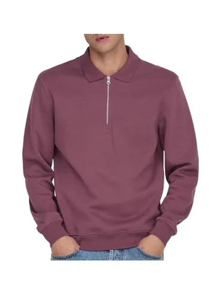Sweat 1/2 Bordeaux Homme Only & Sons Abbott 1