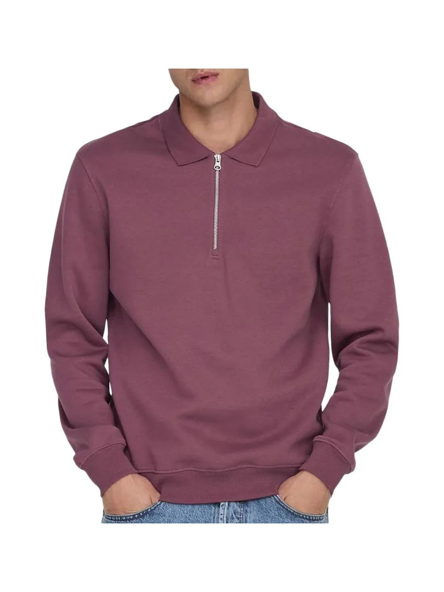 Sweat 1/2 Bordeaux Homme Only & Sons Abbott 2