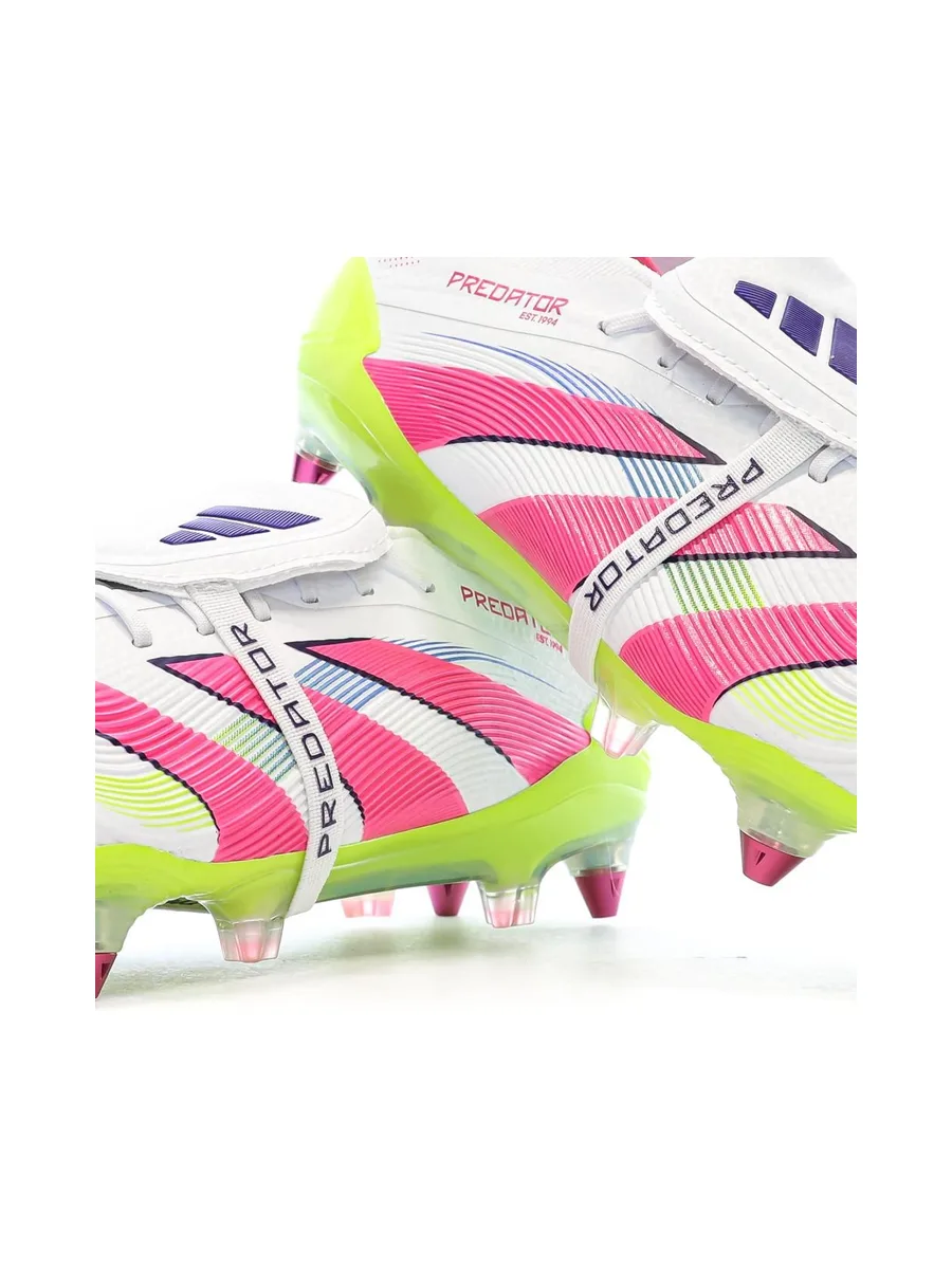 Chaussures de Foot Blanc/Rose Homme Adidas Predator Elite FT SG 8