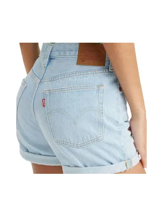 501 Short Bleu Clair Femme Levi's Rolled 3