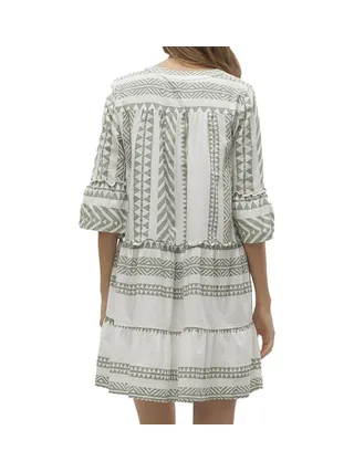 Robe Beige/Vert Femme Vero Moda Dicthe 2