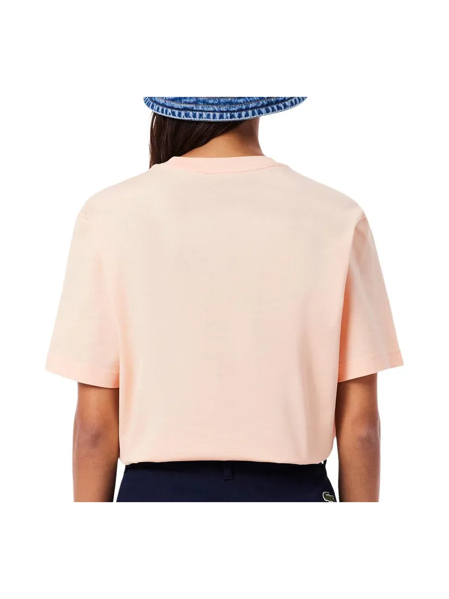 T-shirt Orange Clair Femme Lacoste TF7215 3