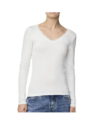 T-Shirt Blanc Femme Pieces Pcbarbera 1