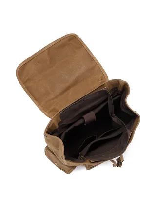 BILL - Sac à dos en cuir véritable et toile enduite - Bleu 15