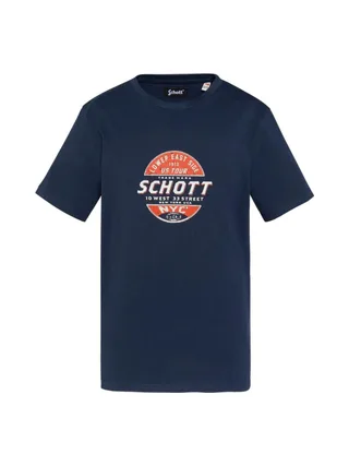 T-shirt Marine Garçon Schott USTOUR 1