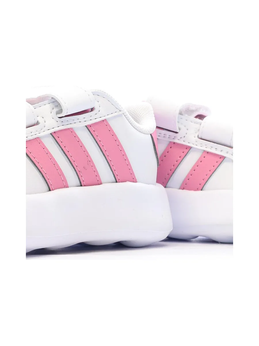 Baskets Blanches/Roses Bébé Fille Adidas Grand Court 2.0 8