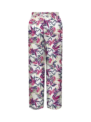 Pantalon Blanc/Vert/Rose Femme Only Nova Life Palazzo 1