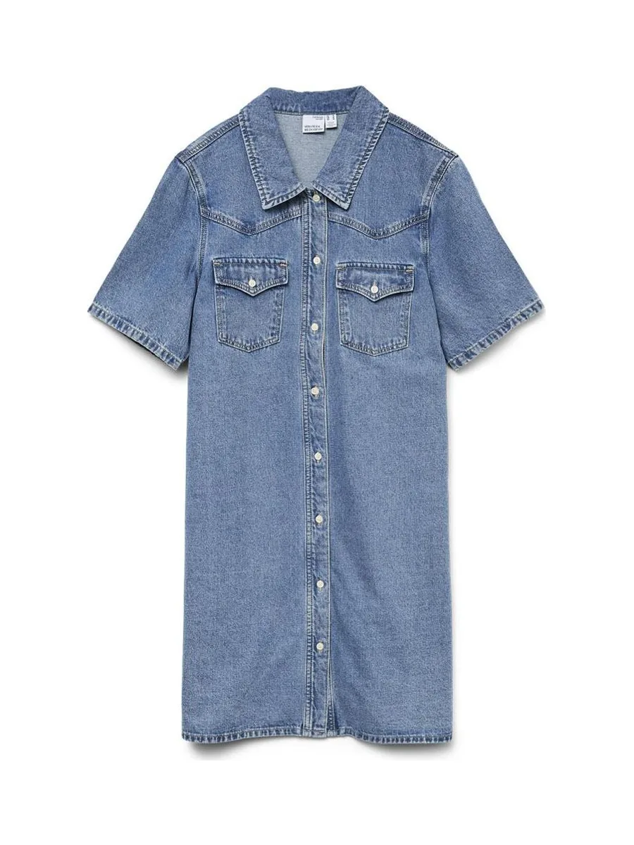 Robe en Jean Bleu Femme Vero Moda Austin 2/4 4
