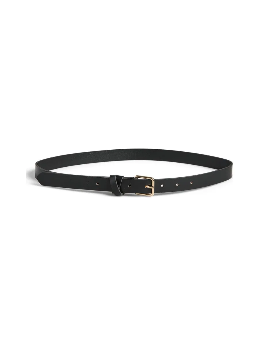 Ceinture Noir Femme Pieces Clisa Leather Belt 2