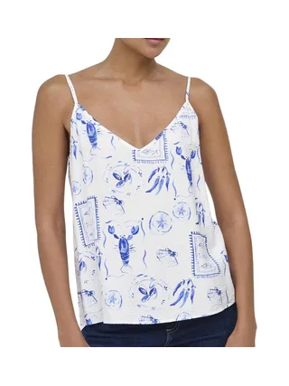 Débardeur Blanc/Bleu Femme JDY Ada 1