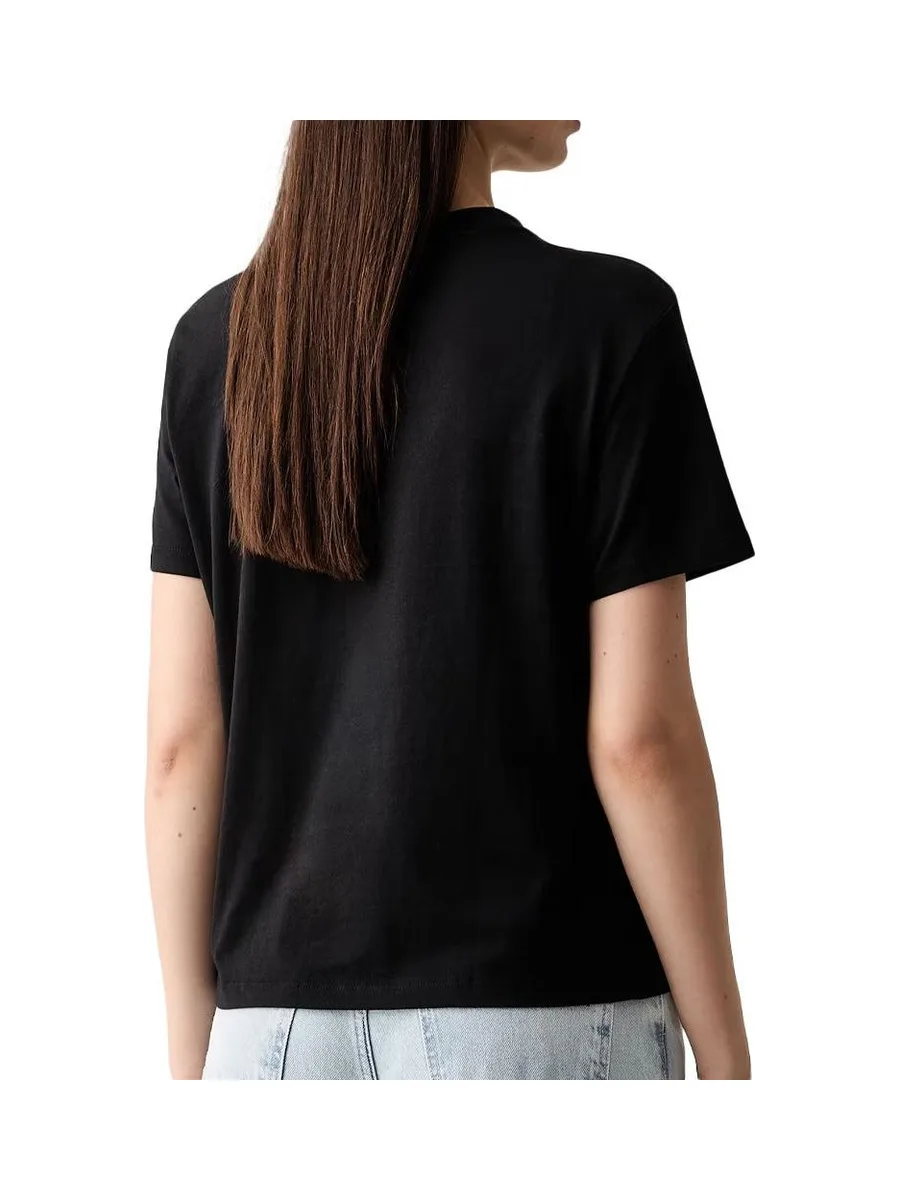 T-Shirt Noir Femme Calvin Klein Jeans Varsity 3