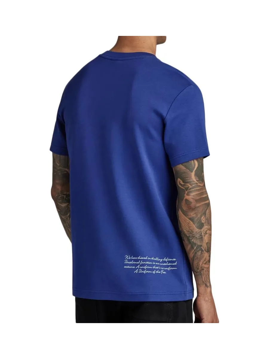 T-shirt Bleu Roi Homme G-Star Raw D23897 3