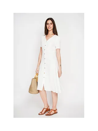 Robe longue boutonnée devant à manche court 2