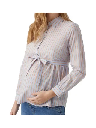 Blouse de Grossesse Bleu/Orange Femme Mamalicious Cabana 1